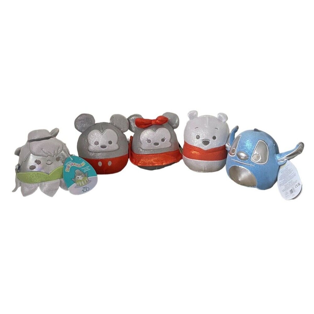 Squishmallow 5” Tinkerbell 100 Years Silver Tag Disney Mickey Minnie Stitch Pooh